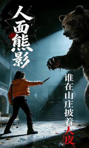短剧《人面熊影：谁在山庄披着人皮》海报