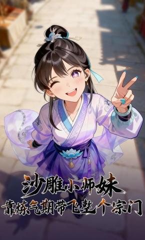 短剧《沙雕小师妹靠炼气期带飞整个宗门》海报