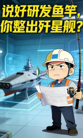 短剧《说好研发鱼竿，你整出歼星舰？》海报
