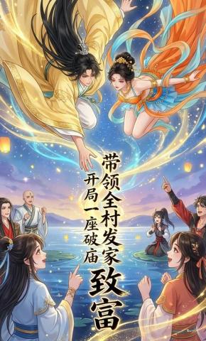 短剧《开局一座破庙，带领全村发家致富》海报