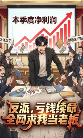 短剧《反派，亏钱续命，全网求我当老板》海报