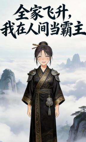 短剧《全家飞升，我在人间当霸主》海报