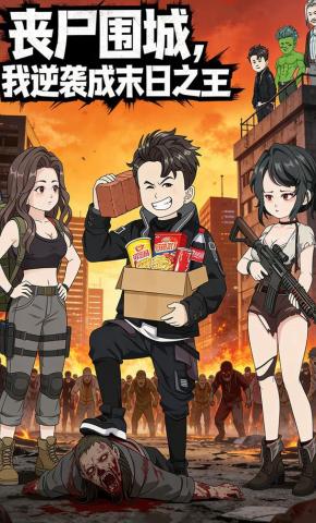 短剧《丧尸围城，我逆袭成末日之王》海报