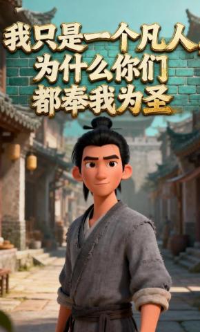 短剧《我只是一个凡人，为什么你们都奉我为圣》海报