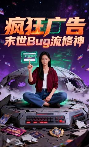 短剧《疯狂广告：末世Bug流修神》海报