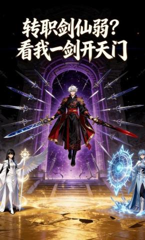 短剧《转职剑仙弱？看我一剑开天门》海报