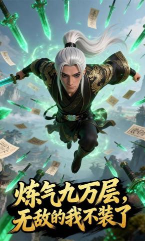 短剧《炼气九万层，无敌的我不装了》海报