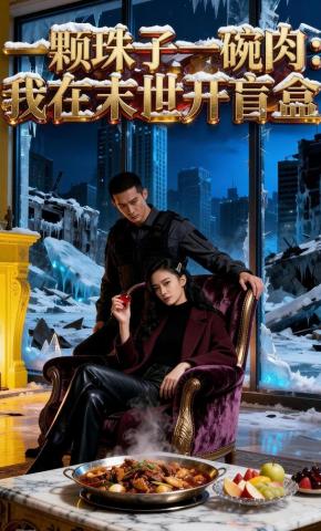 短剧《一颗珠子一碗肉：我在末世开盲盒》海报