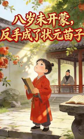 短剧《八岁未开蒙，反手成了状元苗子》海报