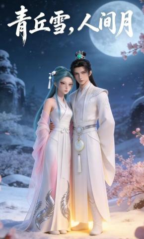 短剧《青丘雪，人间月》海报