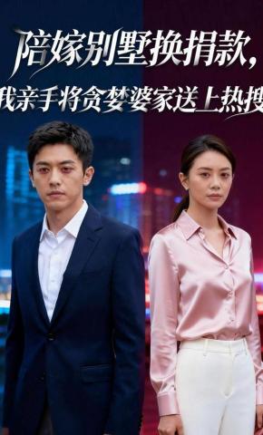 短剧《陪嫁别墅换捐款，我亲手将贪婪婆家送上热搜》海报