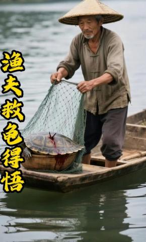 短剧《渔夫救龟得悟》海报