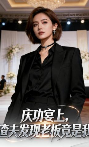 短剧《庆功宴上，渣夫发现老板竟是我》海报