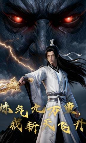 短剧《炼气九万重，我斩天飞升》海报