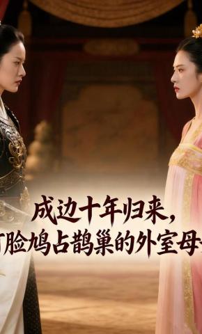 短剧《戍边十年归来，打脸鸠占鹊巢的外室母女》海报