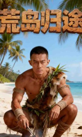 短剧《荒岛归途》海报