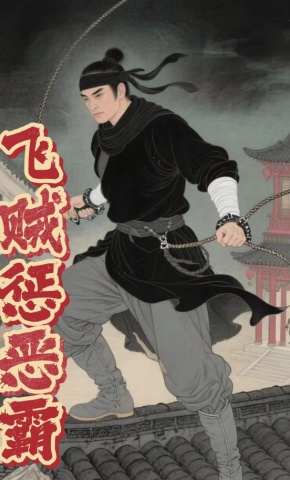 短剧《飞贼惩恶霸》海报