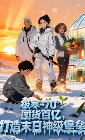 短剧《极寒-70°：囤货百亿，打造末日神级堡垒》海报
