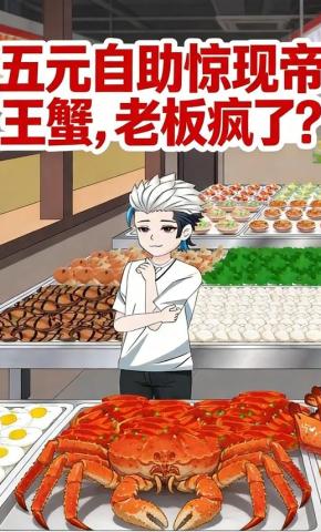 短剧《五元自助惊现帝王蟹，老板疯了？》海报