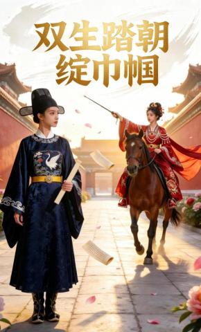 短剧《双生踏朝绽巾帼》海报