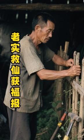 短剧《老实救仙获福报》海报