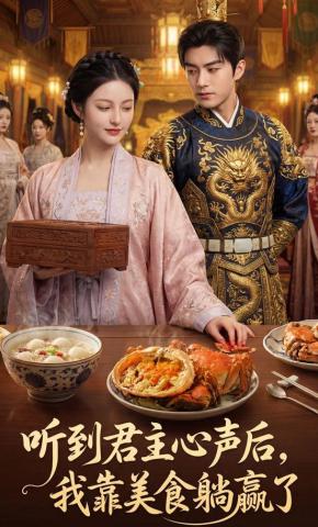 短剧《听到君主心声后，我靠美食躺赢了》海报