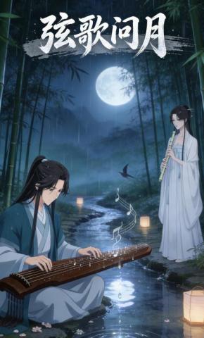 短剧《弦歌问月》海报