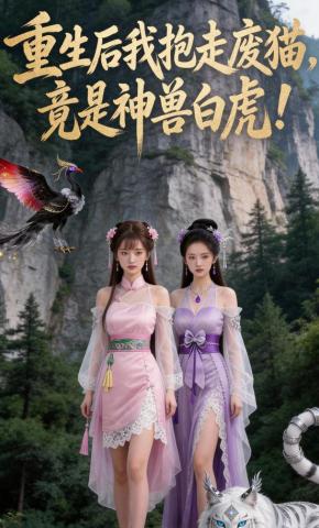 短剧《重生后我抱走废猫，竟是神兽白虎！》海报