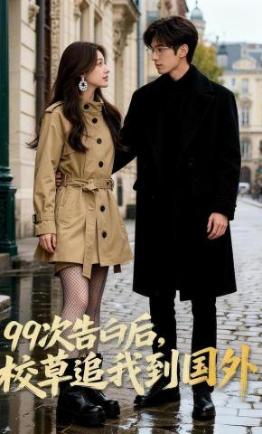 短剧《99次告白后，校草追我到国外》海报