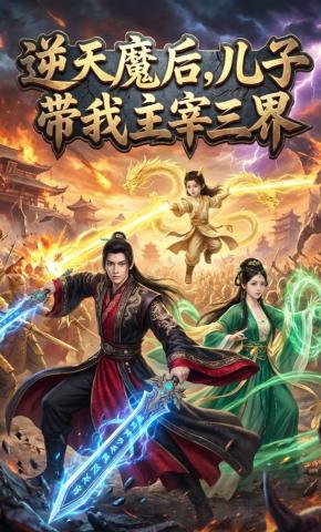 短剧《逆天魔后，儿子带我主宰三界》海报