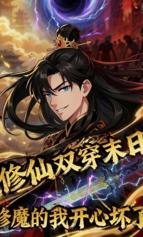 短剧《修仙双穿末日，修魔的我开心坏了》海报