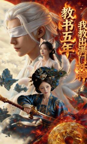 短剧《教书五年，我教出满门妖神》海报