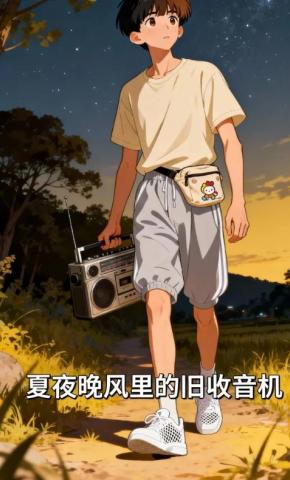短剧《夏夜晚风里的旧收音机》海报