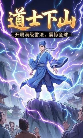 短剧《道士下山：开局满级雷法，震惊全球》海报