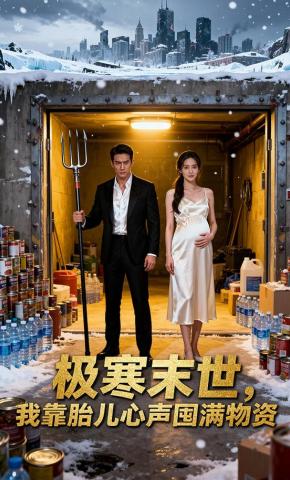 短剧《极寒末世，我靠胎儿心声囤满物资》海报