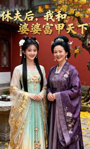 短剧《休夫后，我和婆婆富甲天下》海报