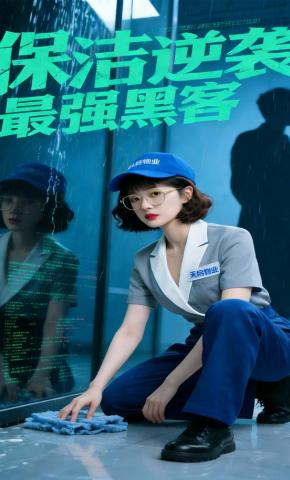 短剧《保洁逆袭最强黑客》海报