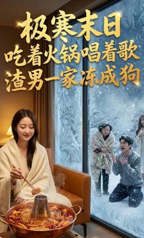 短剧《极寒末日，吃着火锅唱着歌，渣男一家冻成狗》海报