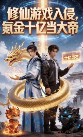 短剧《修仙游戏入侵，氪金十亿当大帝》海报