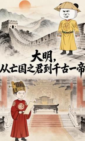 短剧《大明，从亡国之君到千古一帝》海报