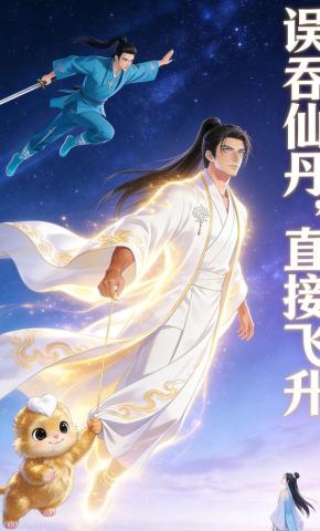 短剧《误吞仙丹 ， 直接飞升》海报