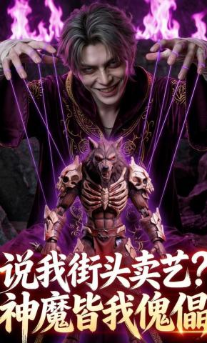 短剧《说我街头卖艺？神魔皆我傀儡》海报