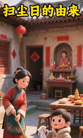 短剧《扫尘日的由来》海报