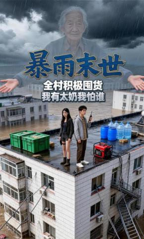 短剧《暴雨末世全村积极囤货：我有太奶我怕谁》海报