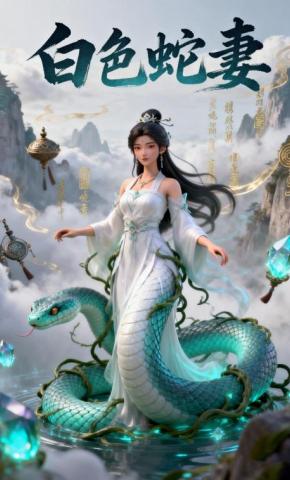 短剧《白色蛇妻》海报