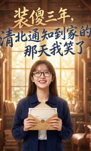 短剧《装傻三年，清北通知到家的那天我笑了》海报