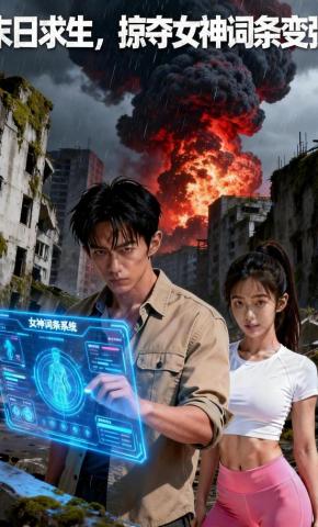 短剧《末日求生，掠夺女神词条变强》海报