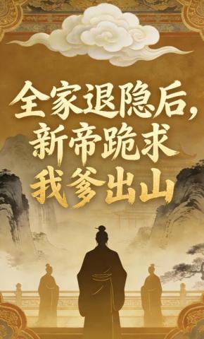 短剧《全家退隐后，新帝跪求我爹出山》海报