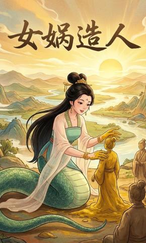 短剧《女娲造人》海报