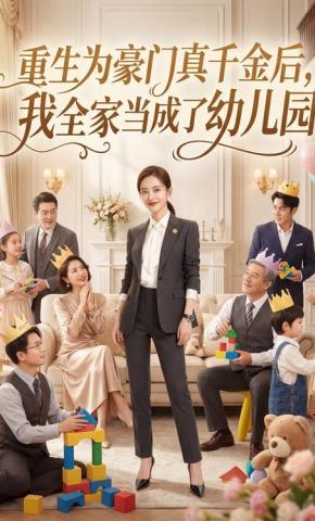 短剧《重生为豪门真千金后，我全家当成了幼儿园》海报